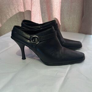 Harley Davidson Slingback Mule Heels Sandals Shoes Leather Black Women’s Size 6